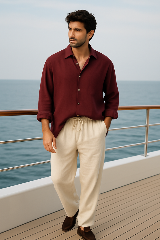 Old Money Classic Combo  (Maroon & Beige)