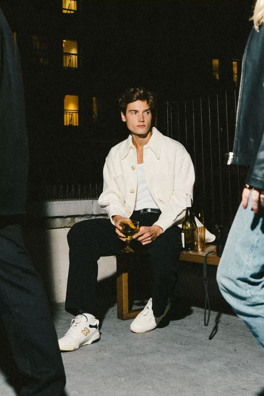 The Old Money Velvet Shacket (Off-White)