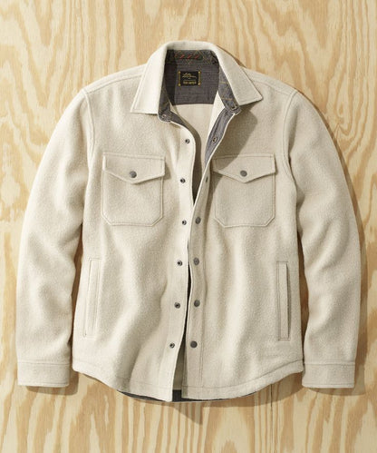 The Old Money Velvet Shacket (Off-White)