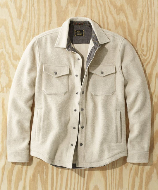 The Old Money Velvet Shacket (Off-White)