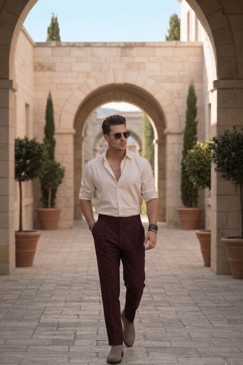 The Portofino Heritage Set (Cream & Wine)