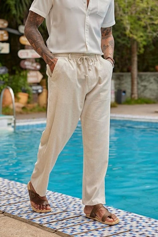 Old Money Linen Combo  (White & Beige)