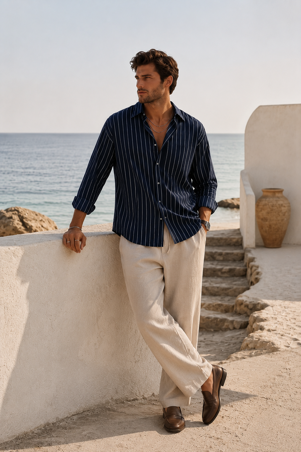 FineLegends™ Heritage Stripes (Navy Blue & Beige)