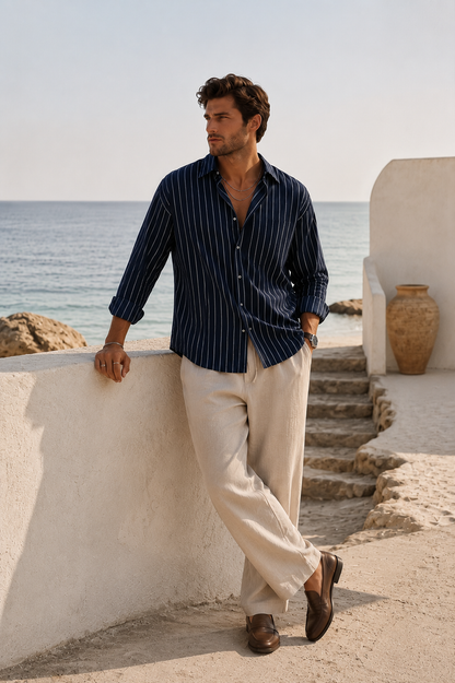 FineLegends™ Heritage Stripes (Navy Blue & Beige)