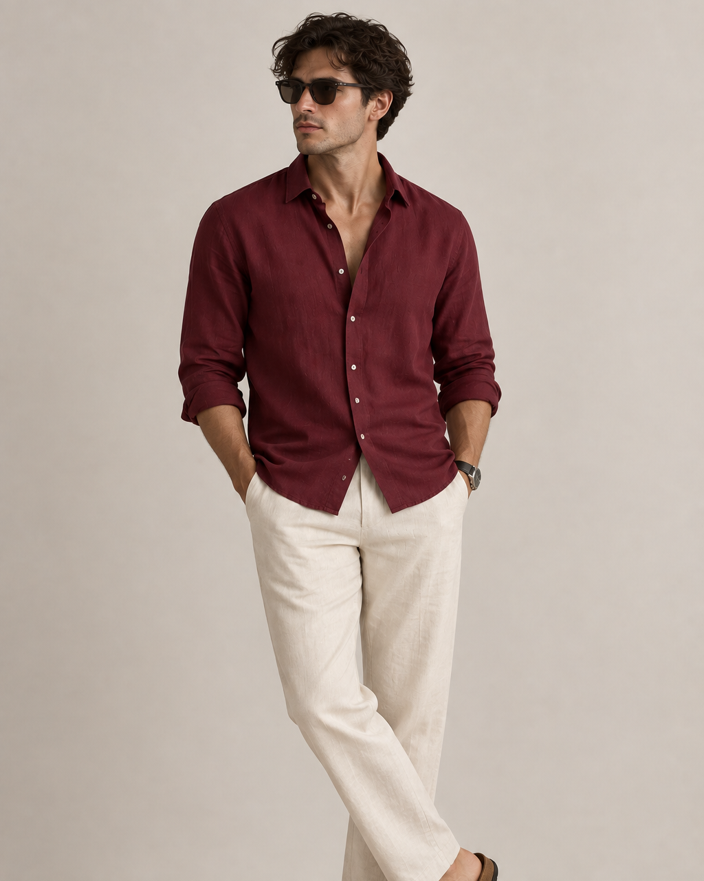 Old Money Classic Shirt (Maroon)