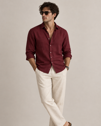 Old Money Classic Shirt (Maroon)