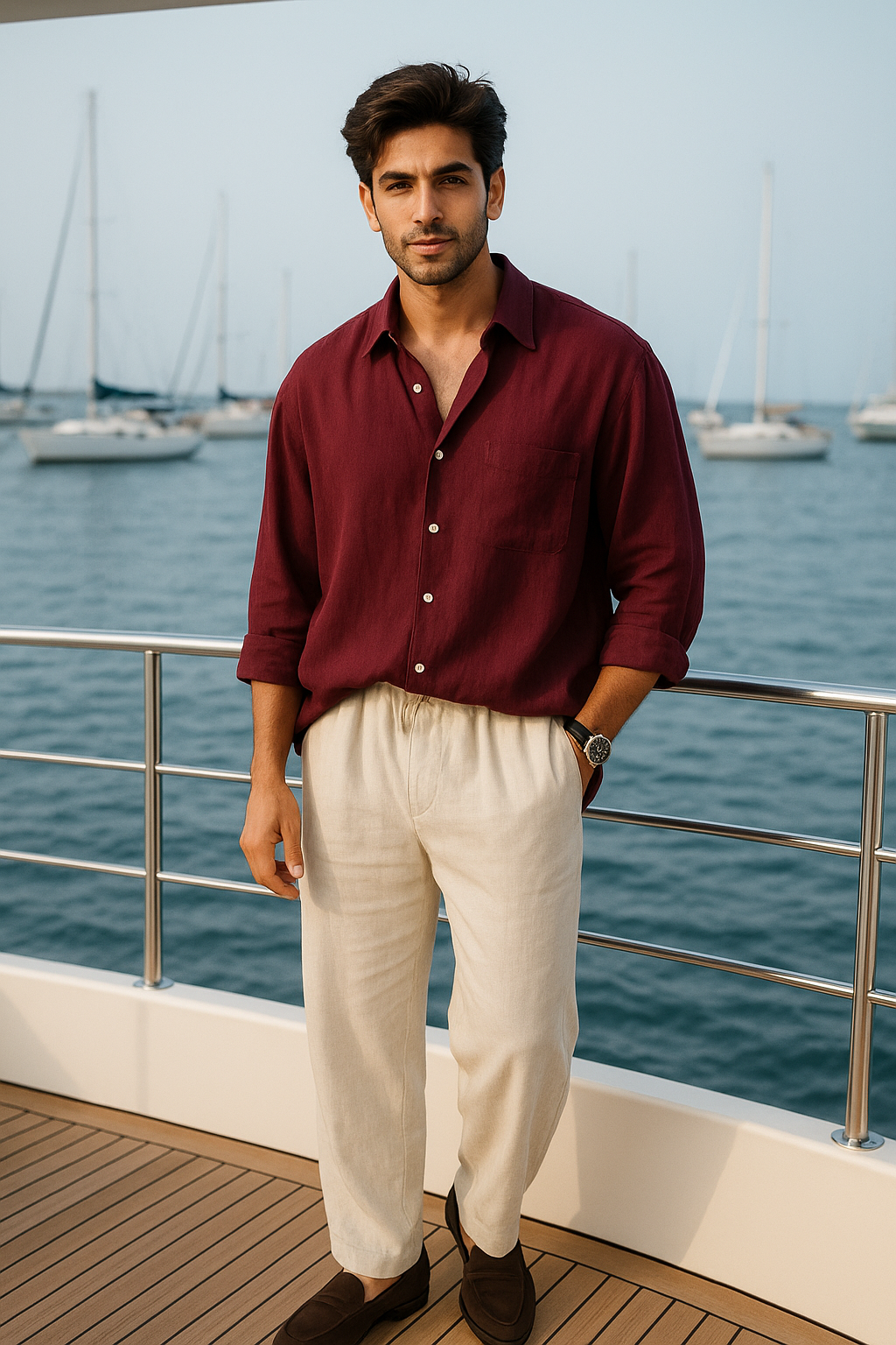 Old Money Classic Shirt Maroon