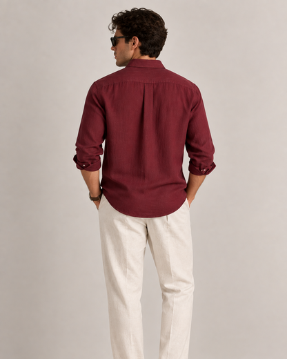 Old Money Classic Shirt (Maroon)