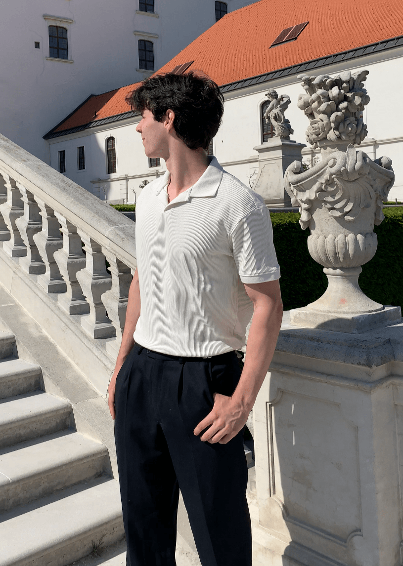 Old Money Woolen Structure Polo T-Shirt